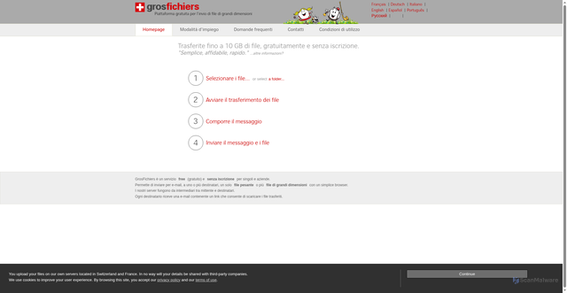 Security scan screenshot of https://www.grosfichiers.com/it/