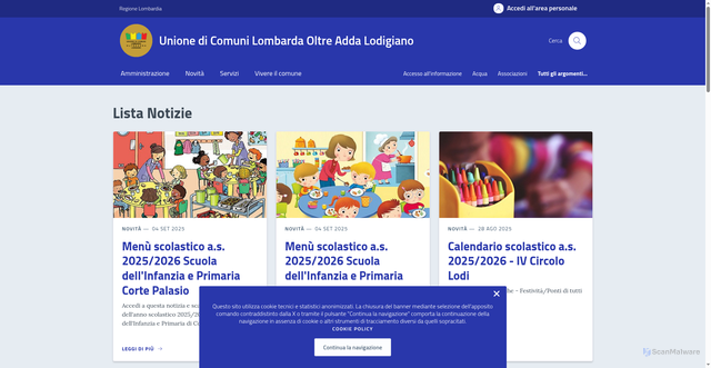 Security scan screenshot of https://www.unioneoltreaddalodigiano.it/