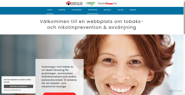 Security scan screenshot of https://tobaksstopp.nu