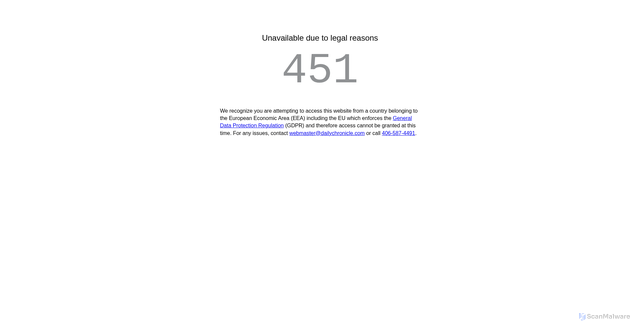 Security scan screenshot of https://www.bozemandailychronicle.com