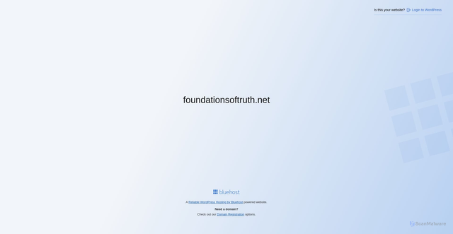 Security scan screenshot of http://foundationsoftruth.net/
