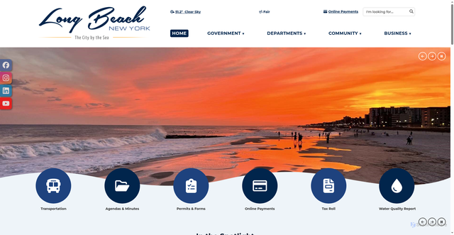 Security scan screenshot of https://www.longbeachny.gov/