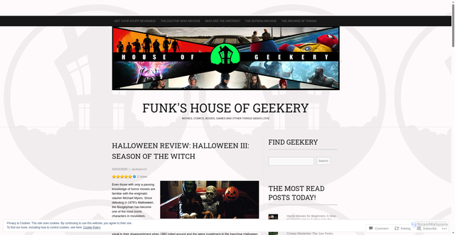 Security scan screenshot of https://houseofgeekery.com/2020/10/15/halloween-review-halloween-iii-season-of-the-witch/