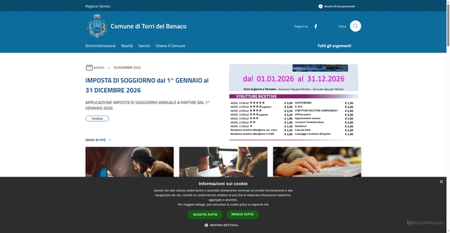 Security scan screenshot of https://www.comune.torridelbenaco.vr.it/it