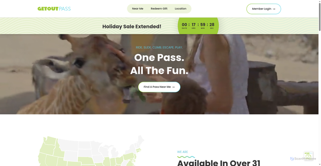 Security scan screenshot of https://www.getoutpass.com/