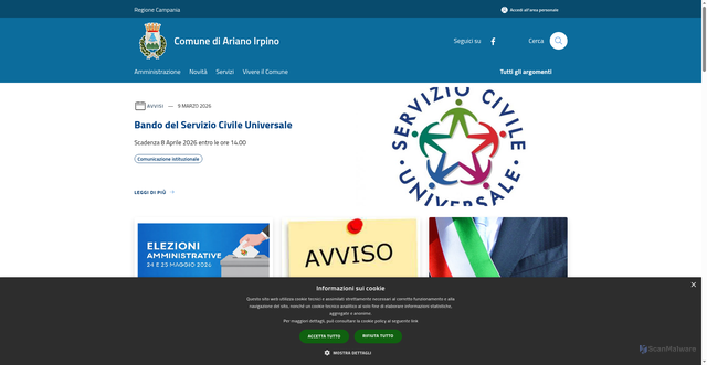 Security scan screenshot of https://www.comunediariano.it/it