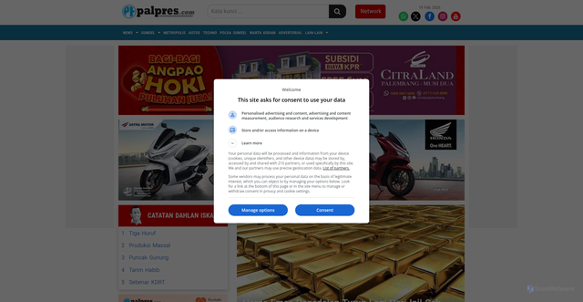 Security scan screenshot of https://palpres.disway.id