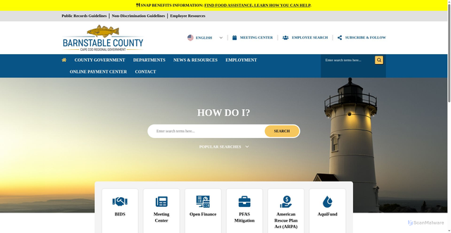 Security scan screenshot of https://www.capecod.gov/