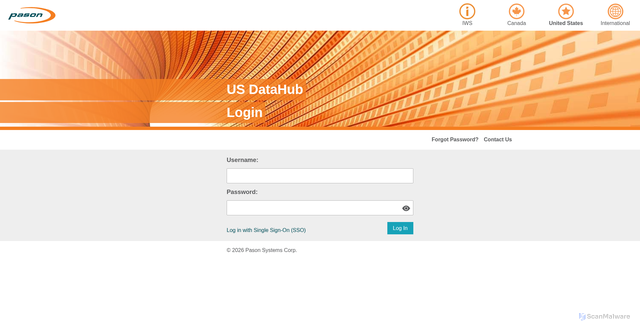 Security scan screenshot of https://hub.us.pason.com