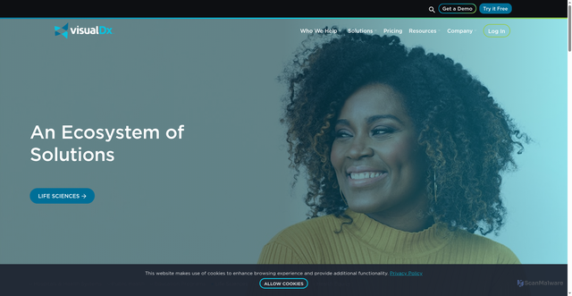 Security scan screenshot of https://visualdx.com
