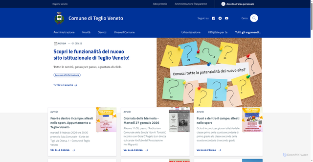 Security scan screenshot of https://www.comune.teglioveneto.ve.it/