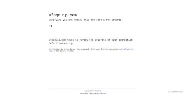 Security scan screenshot of https://ufaqnuip.com/?token=i4zPwBuDJNawZuBJqNF5