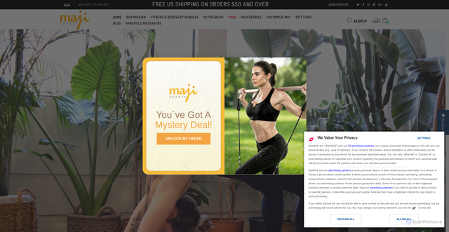 Security scan screenshot of https://majisports.com