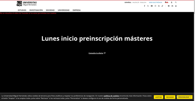 Security scan screenshot of https://umh.es