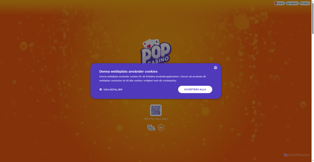 Security scan screenshot of https://popcasino.se/