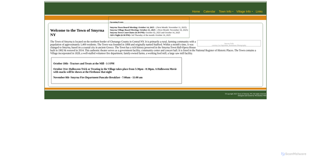 Security scan screenshot of https://www.townofsmyrnany.gov/