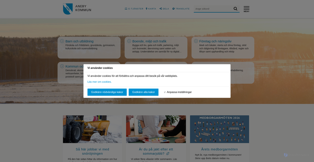Security scan screenshot of https://www.aneby.se/