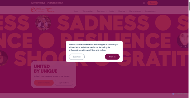 Security scan screenshot of https://www.worldcancerday.org/