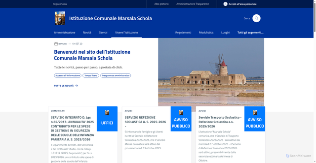 Security scan screenshot of https://www.marsalaschola.it/