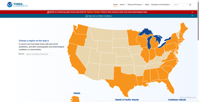 Security scan screenshot of https://tidesandcurrents.noaa.gov