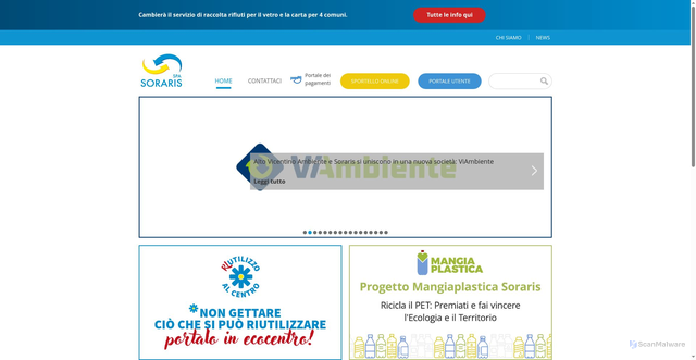 Security scan screenshot of https://www.soraris.it/