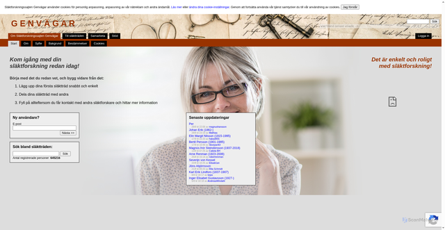 Security scan screenshot of https://genvagar.nu
