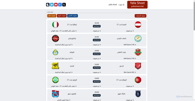 Security scan screenshot of https://shootz.yallashoot.club/home_5/