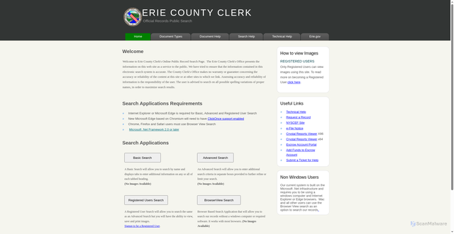 Security scan screenshot of https://ecclerk.erie.gov