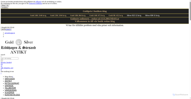 Security scan screenshot of https://ribbhagen.se