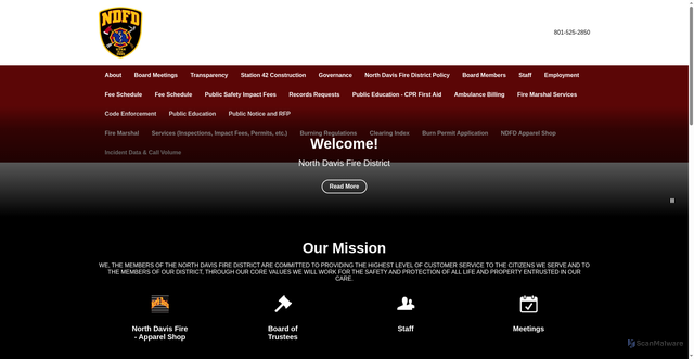 Security scan screenshot of https://www.northdavisfireut.gov/