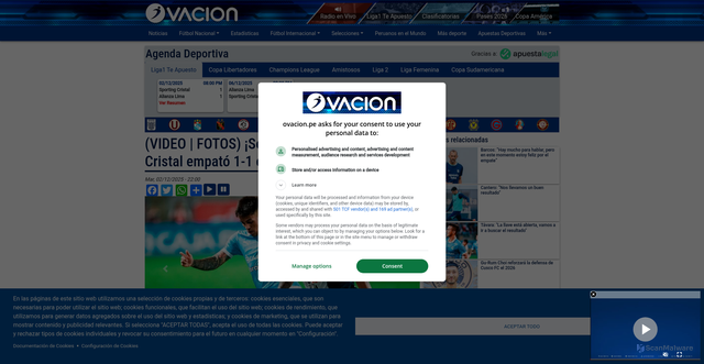 Security scan screenshot of https://ovacion.pe/noticias/liga1-te-apuesto-2025/envivo-sporting-cristal-vence-1-0-alianza-lima-ida-playoffs