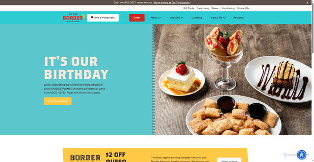 Security scan screenshot of https://www.ontheborder.com/
