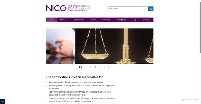 Security scan screenshot of http://www.nicertoffice.org.uk