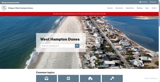 Security scan screenshot of https://whdunes.gov/