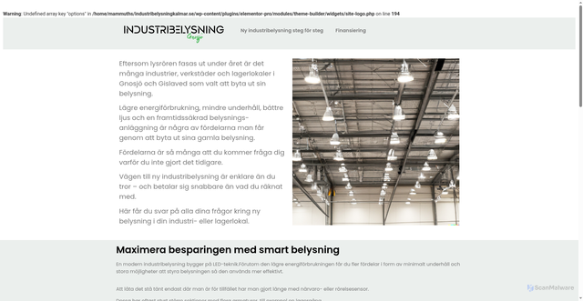 Security scan screenshot of https://industribelysninggnosjo.se