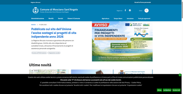 Security scan screenshot of https://www.comune.mosciano.te.it/