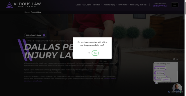 Security scan screenshot of https://www.aldouslaw.com/personal-injury/
