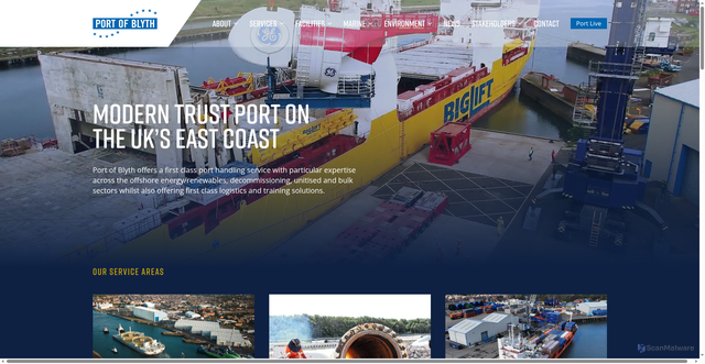 Security scan screenshot of https://portofblyth.co.uk/
