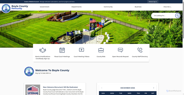 Security scan screenshot of https://boylecountyky.gov/