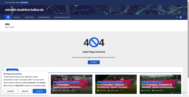 Security scan screenshot of https://minrath-duathlon-kalkar.de/wp-json/wp/v2/pages/87
