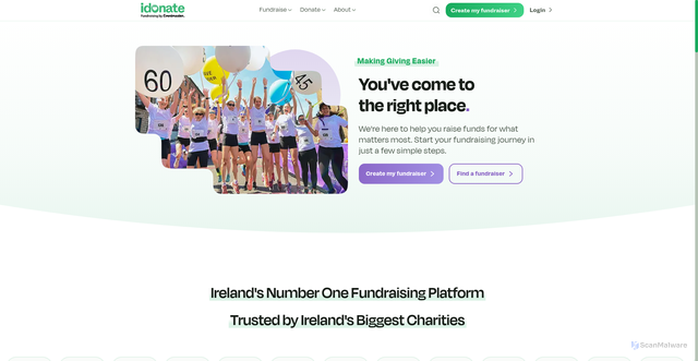 Security scan screenshot of https://idonate.ie