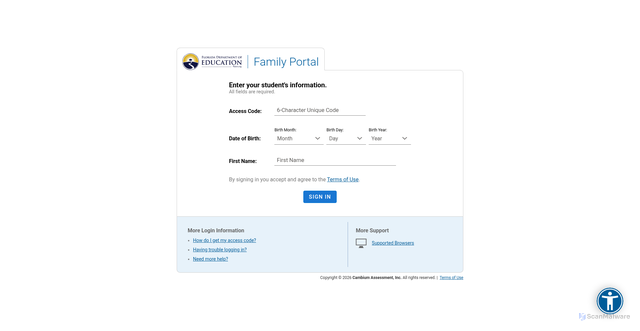 Security scan screenshot of https://fl-familyportal.cambiumast.com/