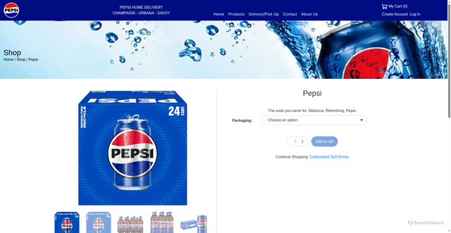 Security scan screenshot of https://pepsihomedelivery.com/product/pepsi-cola/