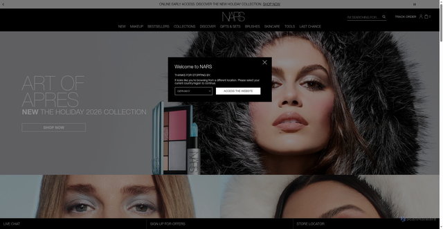 Security scan screenshot of https://www.narscosmetics.ca