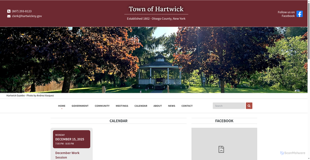 Security scan screenshot of https://hartwickny.gov/