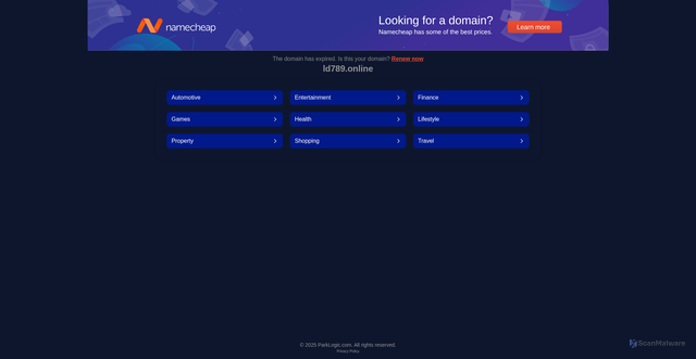 Security scan screenshot of https://ld789.online