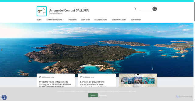 Security scan screenshot of https://www.unionegallura.it