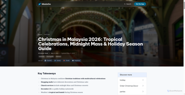 Security scan screenshot of https://mestogo-blog.pages.dev/en/christmas-malaysia/