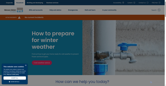 Security scan screenshot of https://www.wessexwater.co.uk/