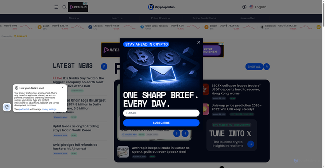 Security scan screenshot of https://cryptopolitan.com